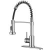 10 Stainless Steel Brushed Nickel Single Handle Single Hole Faucet for Farmhouse rv Utility bar Laundry Sinks 1 1