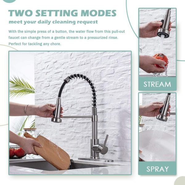 10 Stainless Steel Brushed Nickel Single Handle Single Hole Faucet for Farmhouse rv Utility bar Laundry Sinks 2