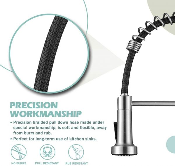 10 Stainless Steel Brushed Nickel Single Handle Single Hole Faucet for Farmhouse rv Utility bar Laundry Sinks 4