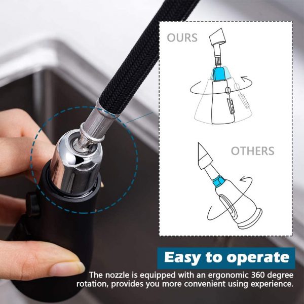 3 Chrome Kitchen Faucet with Sprayer Stainless Steel Single Handle one or Three Hole for Laundry bar 5