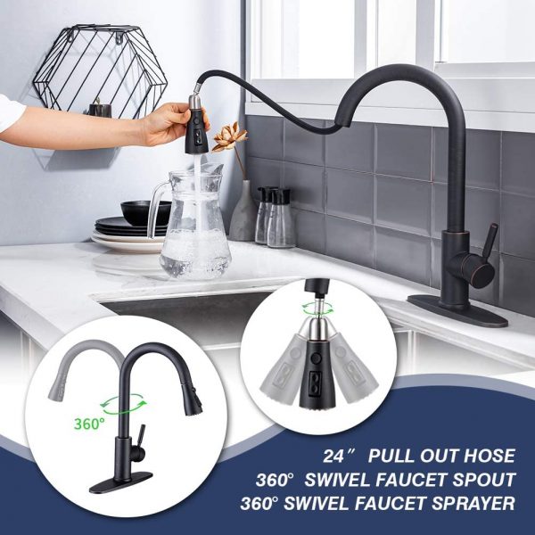 4 Farmhouse Kitchen Faucet Oil Rubbed Bronze Commercial 3