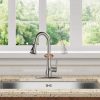 6 Kitchen Faucet WEWE Single Handle Stainless Steel Brushed Nickel Pull Down Kitchen Sink Faucet with Pull Out Sprayer 2