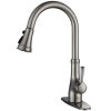 6 Kitchen Faucet WEWE Single Handle Stainless Steel Brushed Nickel Pull Down Kitchen Sink Faucet with Pull Out Sprayer 7 1