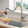 7 Brushed Gold Copper Single Handle 1 Hole Pull Down Kitchen Faucet Champagne BronzeWEWE 3