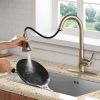 7 Brushed Gold Copper Single Handle 1 Hole Pull Down Kitchen Faucet Champagne BronzeWEWE 4