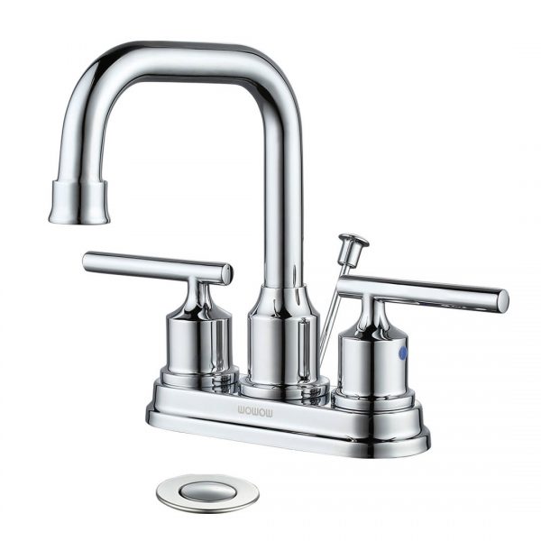 13 2321400C 0 0 WOWOW Chrome Bathroom Faucet With Drain Assembly