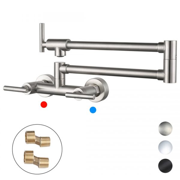 53 2311400 0 0 WOWOW Hot And Cold Pot Filler Faucet Brushed Nickel