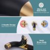 Black and Gold Wall Mounted Bathroom Sink Faucet 4