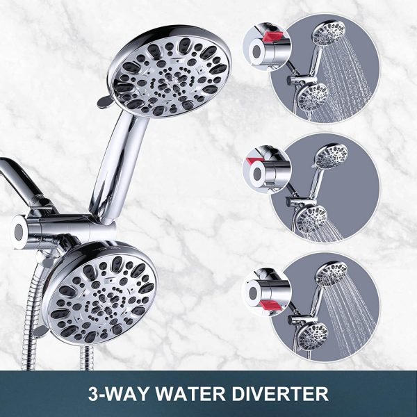 aleasha chrome 48 functions dual rain shower head 10