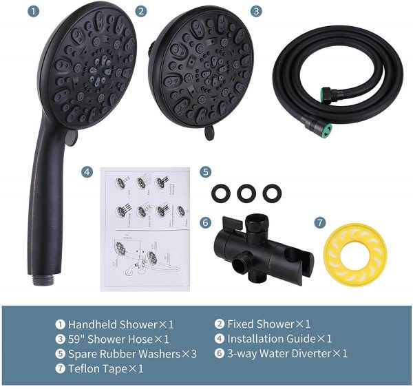 aleasha oil rubbed bronze dual rain shower head 10