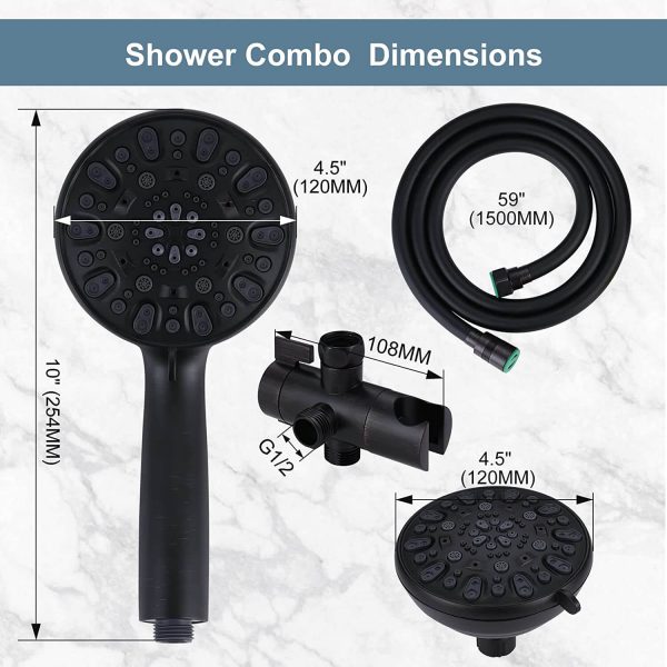 aleasha oil rubbed bronze dual rain shower head 11