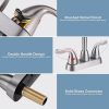 arcora 4 inch centerset brushed nickel bathroom sink faucet with drain assembly 2