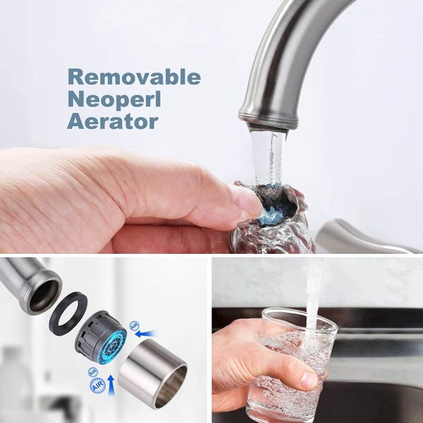 arcora 4 inch centerset brushed nickel bathroom sink faucet with drain assembly 3