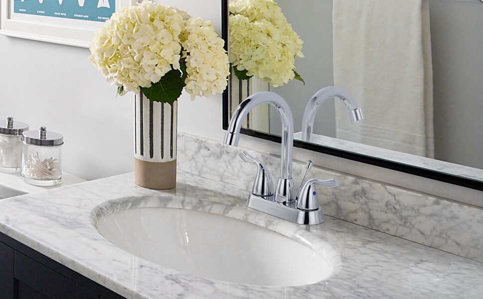 arcora 4 inch centerset chromel bathroom sink faucet with drain assembly 3 1