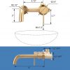 arcora single handle brushed gold wall mounted bathroom sink faucet 3