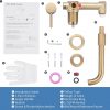 arcora single handle brushed gold wall mounted bathroom sink faucet 6