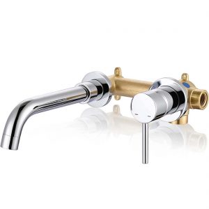 arcora single handle chrome wall mount bathroom sink faucet 2