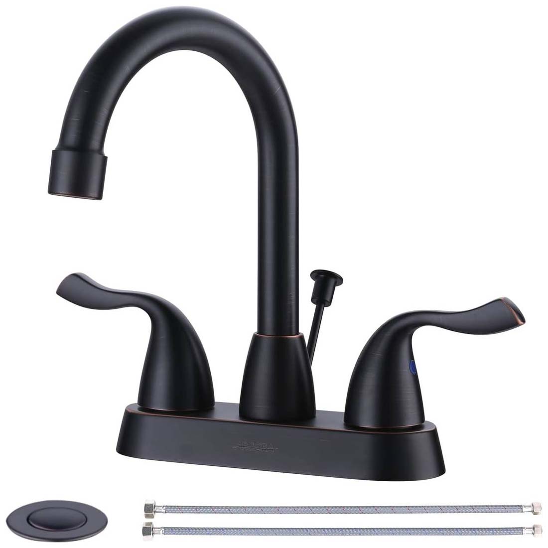 4 Inch Centerset Bathroom Faucet Oil Rubbed Bronze with Pop Up Drain