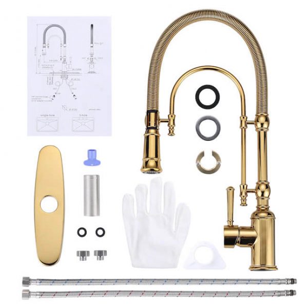 gold solid brass pre rinse faucet 4