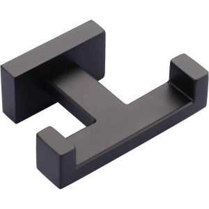 iviga matte black wall mount double towel hook 6