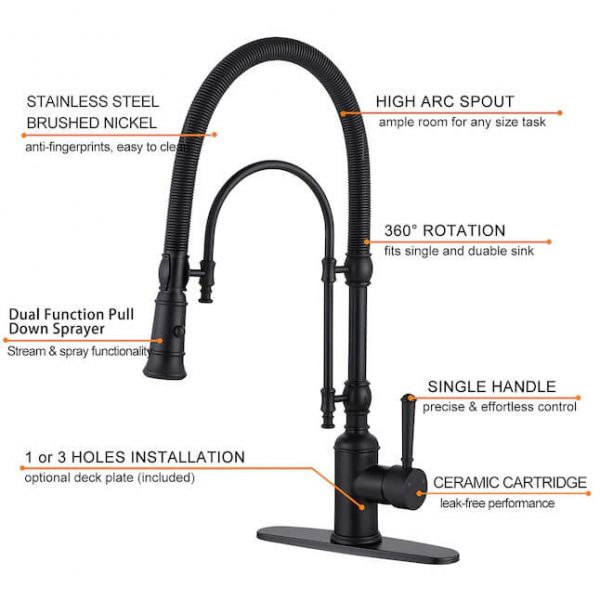 matte black high arc kitchen faucet 5 1