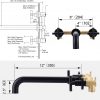 matte black wall mounted bathroom sink faucet 5
