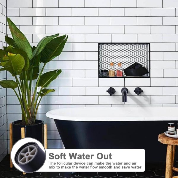 matte black wall mounted bathroom sink faucet 7