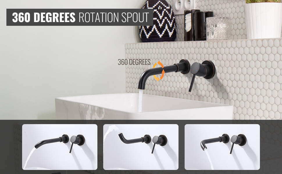 single handle oil rubbed bronze wall mount bathroom faucet 2