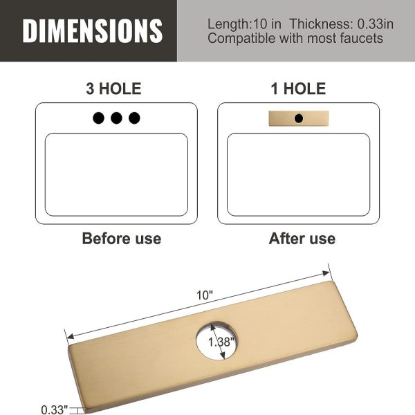 sink faucet hole cover deck plate gold 2