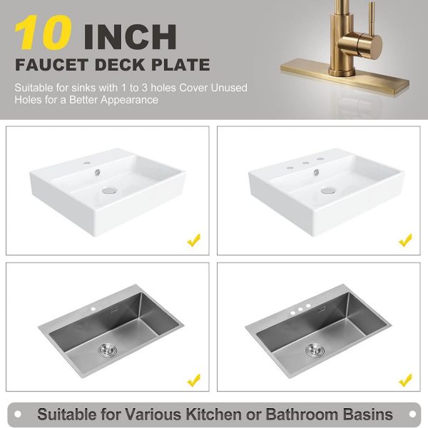 sink faucet hole cover deck plate gold 4