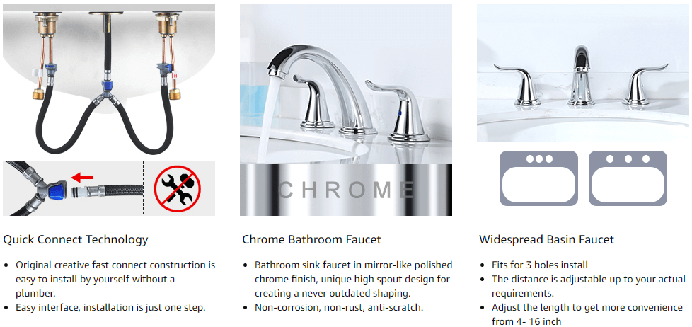 widespread 2 handle high arc bathroom faucet chrome 1