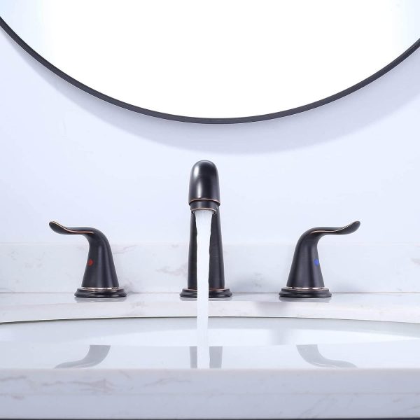wowow 3 hole widespread oil rubbed bronze bathroom sink faucet 1