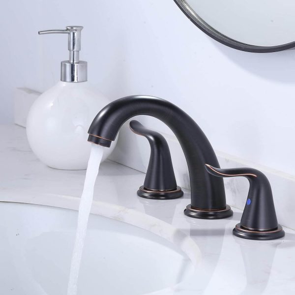 wowow 3 hole widespread oil rubbed bronze bathroom sink faucet 6