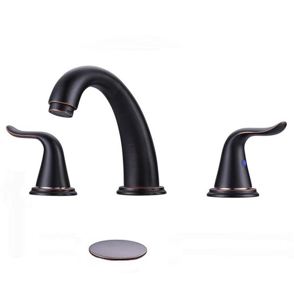 wowow 3 hole widespread oil rubbed bronze bathroom sink faucet 7