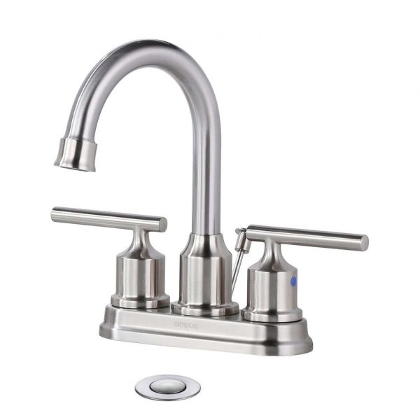wowow 4 inch centerset bathroom faucet 3 hole brushed nickel bathroom sink faucet 15 1