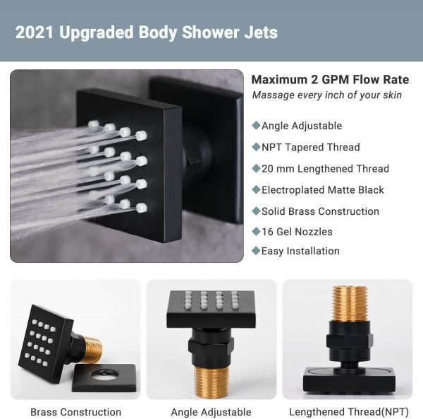 wowow 4 shower jets rain shower system 7