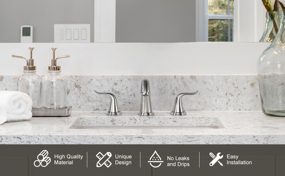 wowow bathroom sink faucet brushed nickel widespread 2