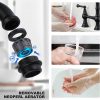 wowow black 4 hole centerset bridge vintage farmhouse kitchen sink faucets with side sprayer 7