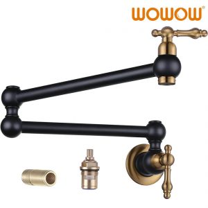wowow black and gold pot filler copper folding faucet 1