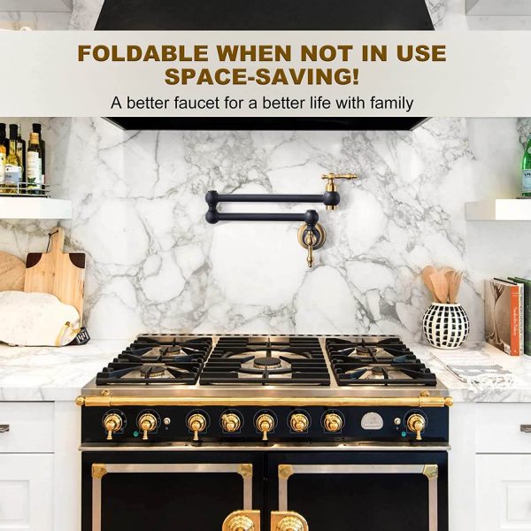 wowow black and gold pot filler copper folding faucet 5