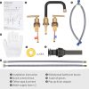 wowow black and gold widespread bathroom sink faucet 1