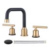 wowow black and gold widespread bathroom sink faucet 2
