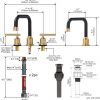 wowow black and gold widespread bathroom sink faucet 4