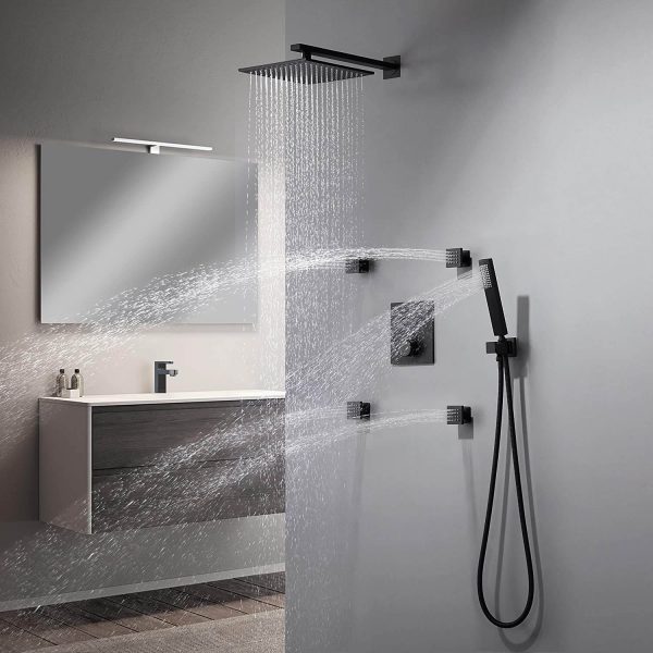 wowow black thermostatic shower set 7