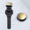 wowow brushed gold bathroom pop up assembly drain stopper for bathroom sink and rv sink with overflow 1