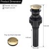 wowow brushed gold bathroom pop up assembly drain stopper for bathroom sink and rv sink with overflow 2