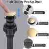 wowow brushed gold bathroom pop up assembly drain stopper for bathroom sink and rv sink with overflow 3