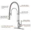 wowow brushed nickel brass pre rinse faucet with dual mode pull down sprayer 3 1