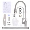 wowow brushed nickel brass pre rinse faucet with dual mode pull down sprayer 4 1