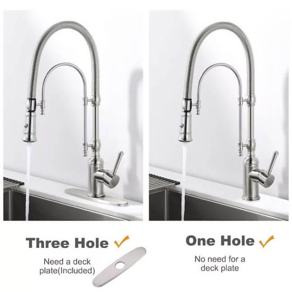 wowow brushed nickel brass pre rinse faucet with dual mode pull down sprayer 5 1